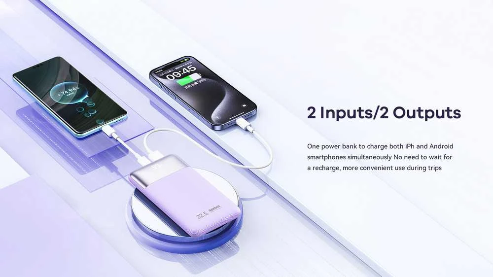 Greito įkrovimo išorinė baterija (Powerbank) REMAX RPP-5 10000mAh 22.5W, tamsiai mėlyna