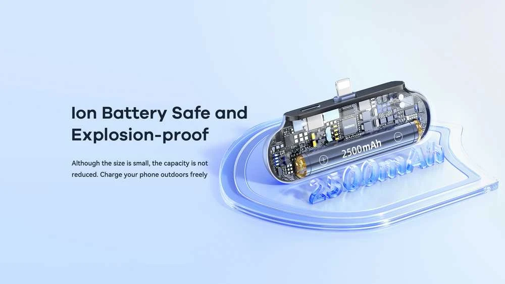 Avarinė tiesioginio įkrovimo išorinė baterija (Powerbank) REMAX RPP-576 2500mAh, skirta iPhone Lightning, balta