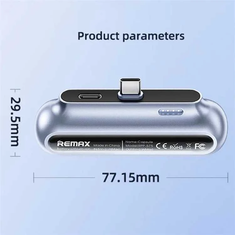 Avarinė tiesioginio įkrovimo išorinė baterija (Powerbank) REMAX RPP-576 2500mAh, skirta iPhone Lightning, balta