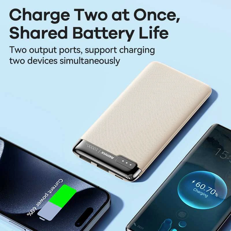 Išorinė baterija (Powerbank) REMAX RPP-625 10000mAh 2.1A 2×USB, tamsiai mėlyna