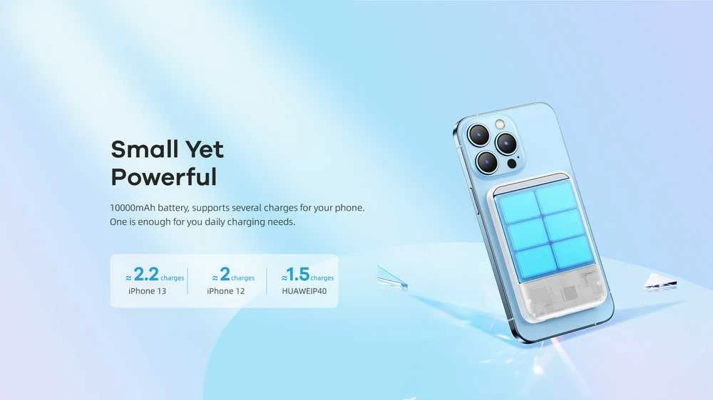 Magnetinė belaidė išorinė baterija (Powerbank) REMAX RPP-65 10000mAh 20W PD + 15W, tamsiai mėlyna