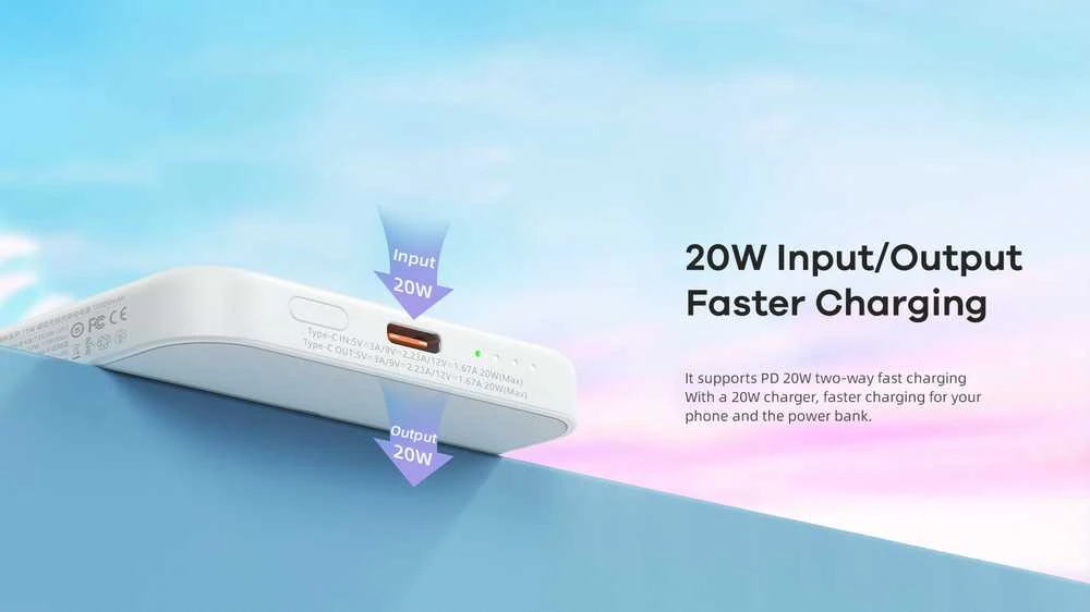 Magnetinė belaidė išorinė baterija (Powerbank) REMAX RPP-65 10000mAh 20W PD + 15W, tamsiai mėlyna