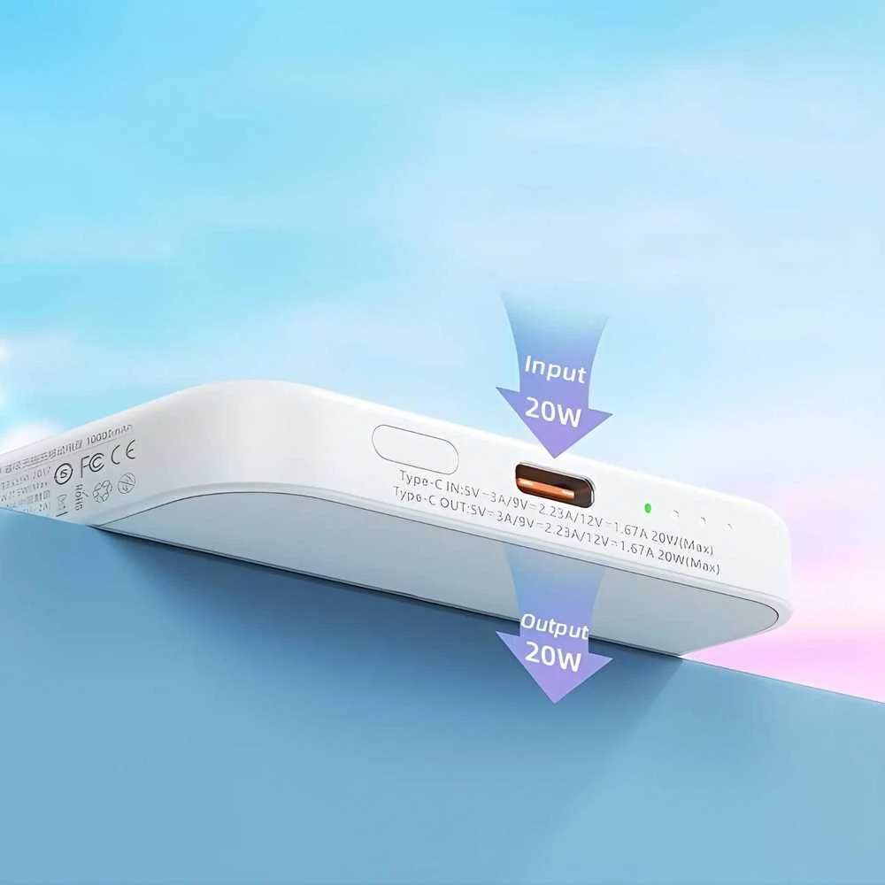 Magnetinė belaidė išorinė baterija (Powerbank) REMAX RPP-65 10000mAh 20W PD + 15W, tamsiai mėlyna
