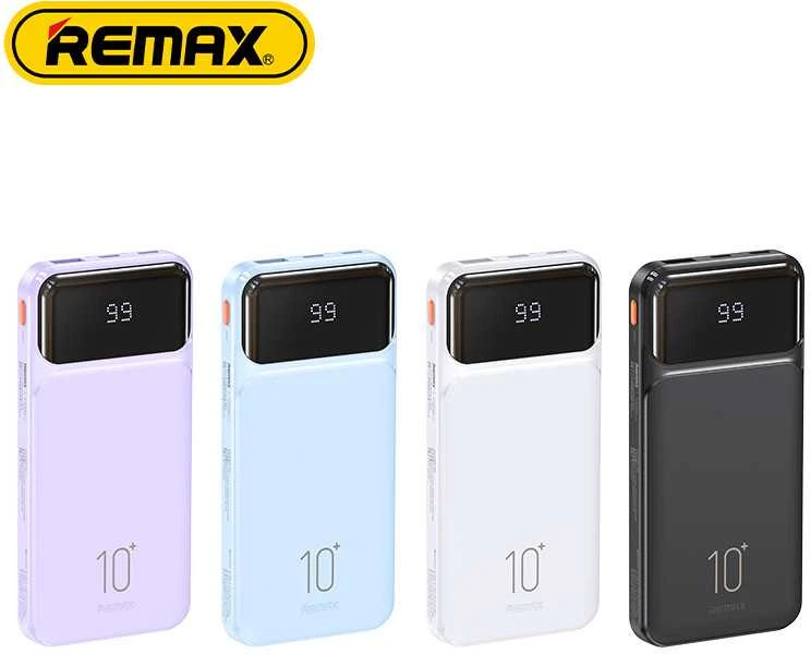 Išorinė baterija (Powerbank) REMAX RPP-683 10000mAh 2.1A su įmontuotu kabeliu ir ekranu, juoda