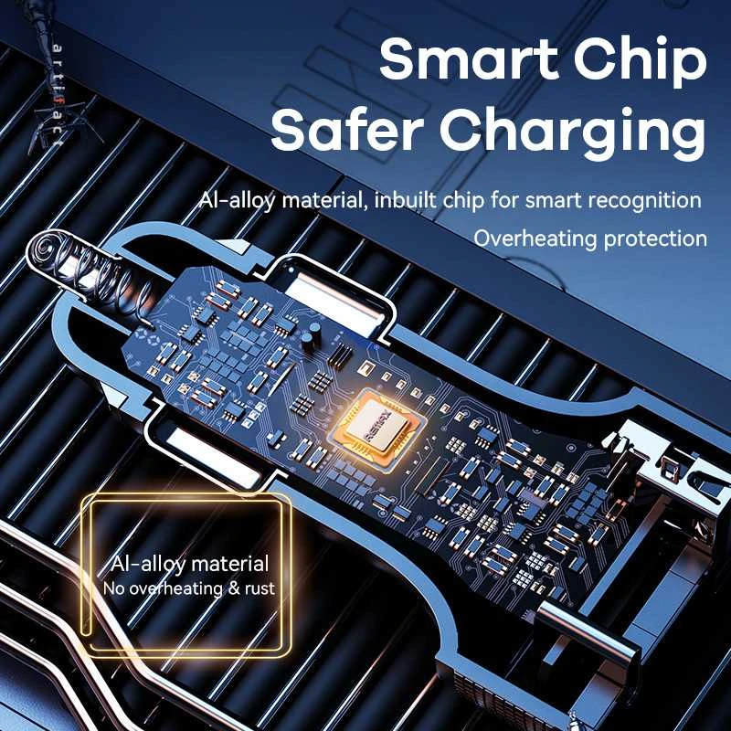Automobilinis įkroviklis REMAX RCC336 52.5W su USB-C + Lightning spyruokliniu kabeliu, greitas