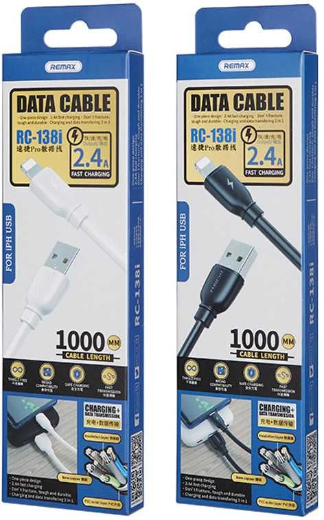 USB Lightning Remax Suji Pro laidas, 1m (baltas)