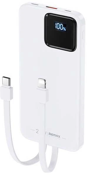 Išorinė baterija (Powerbank) REMAX RPP-500 10000mAh su įmontuotais Type-C ir Lightning kabeliais, juoda: Spalva - Šviesiai mėlyna