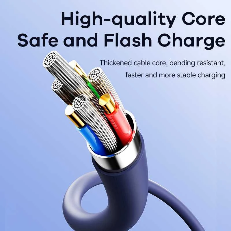 Greito įkrovimo kabelis REMAX RC-C052 66W cinko lydinio su apšvietimu USB-A į USB-C: Spalva - Tamsiai pilka