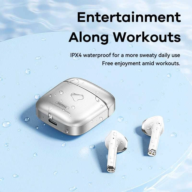 Belaidės TWS ausinės REMAX AlloyBuds 1 Bluetooth 5.3 ENC IPX4: Spalva - Sidabrinė