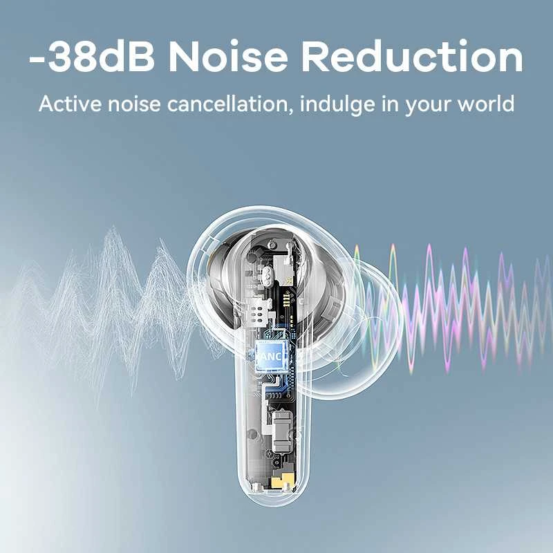 Belaidės TWS ausinės REMAX CozyPods W7N su ANC+ENC Bluetooth 5.3: Spalva - Juoda
