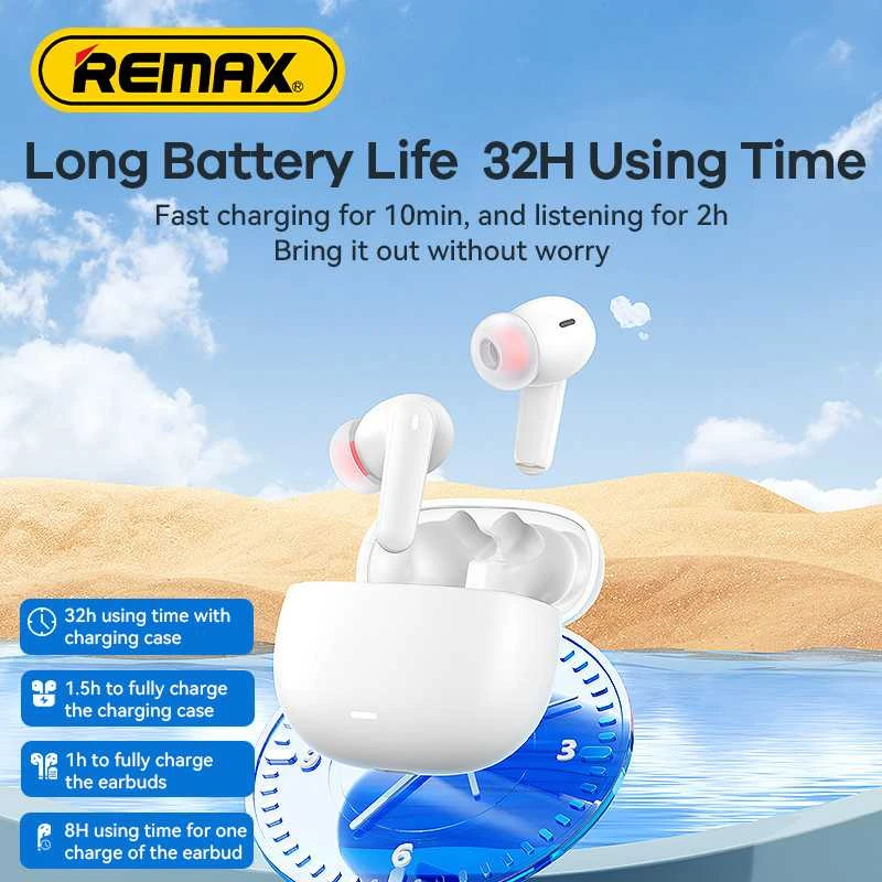 Belaidės TWS ausinės REMAX CozyPods W7N su ANC+ENC Bluetooth 5.3: Spalva - Juoda
