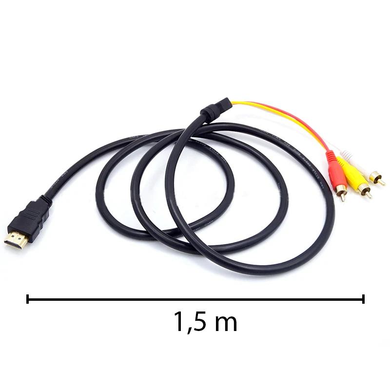 Retoo Kabelio adapteris, 3x RCA, HDMI, 2.0, garso ir vaizdo, 1,5 m, -e383