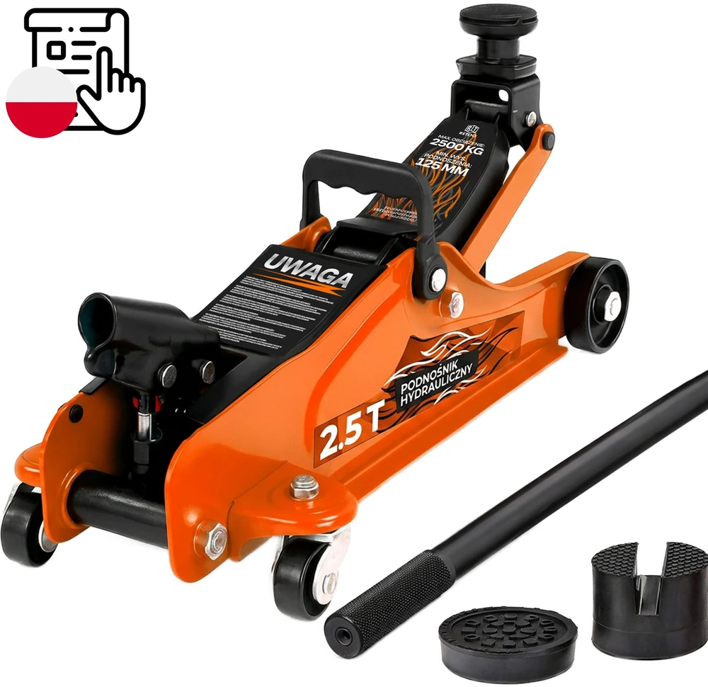 Retoo Podnośnik Hidraulinis dirbtuvių automobilio domkratas, varlės formos domkratas, 2,5 t, 380 mm - mr181