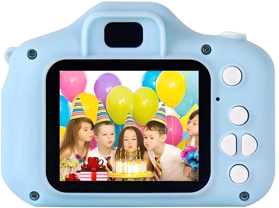 Retoo Skaitmeninis fotoaparatas vaikams HD žaidimų virvelė mėlynas kartonas mėlynas fotoaparatas e225-1