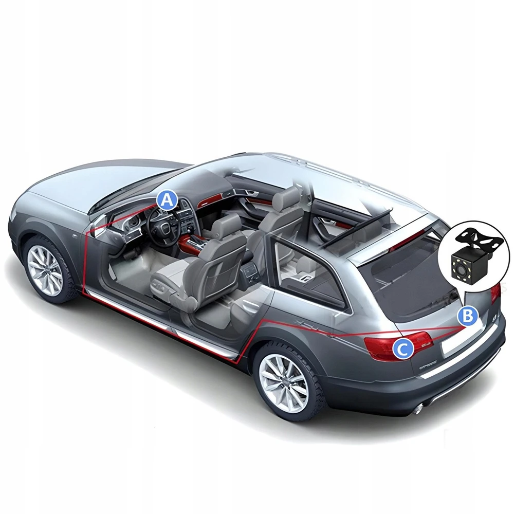 Retoo Automobilinė vaizdo kamera RoadView, 3.8'', Full HD