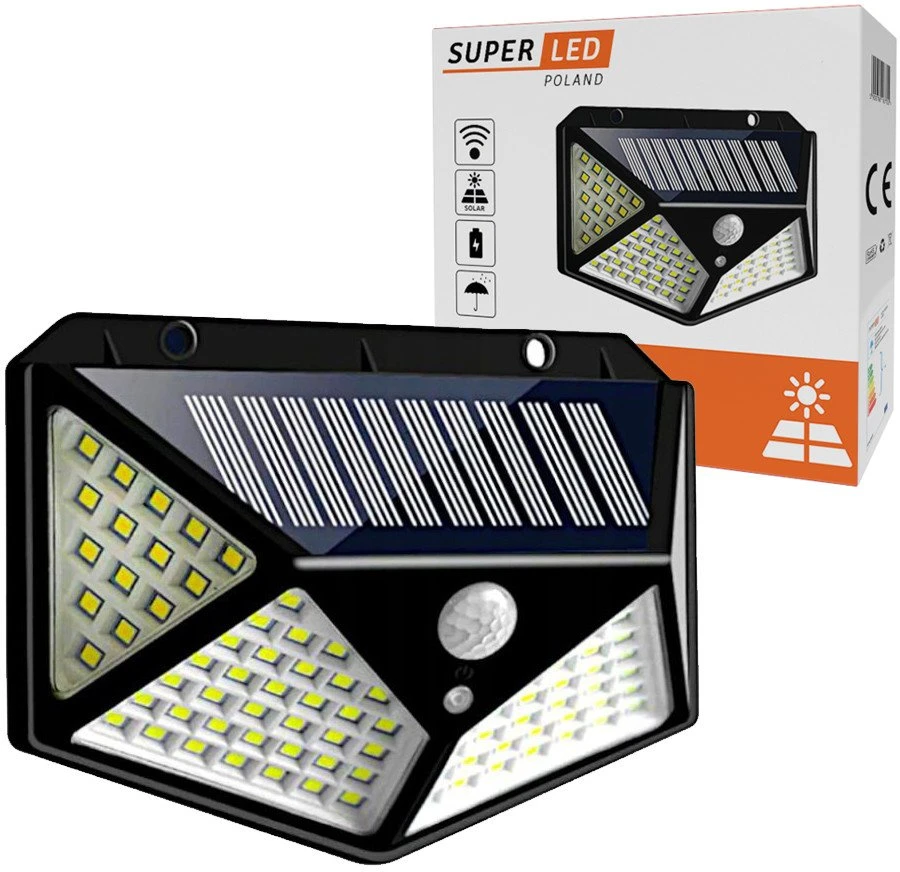 Saulės energijos LED sieninis šviestuvas SuperLED MARS 6W 600 lm su judesio ir prieblandos jutikliu
