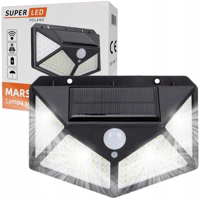Saulės energijos LED sieninis šviestuvas SuperLED MARS 6W 600 lm su judesio ir prieblandos jutikliu