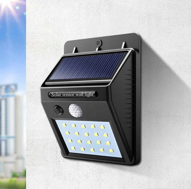 Saulės energijos LED sieninis šviestuvas SuperLED VENUS 3W su judesio ir prieblandos jutikliu