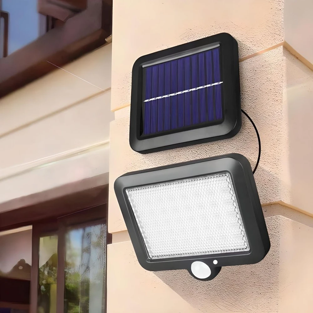 Retoo Lampa Saulės lempa su judesio jutikliu 100 LED - E077 mėlyna dėžutė