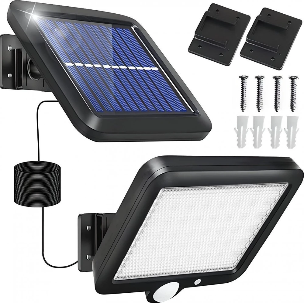 Retoo Lampa Saulės lempa su judesio jutikliu 100 LED - E077 mėlyna dėžutė