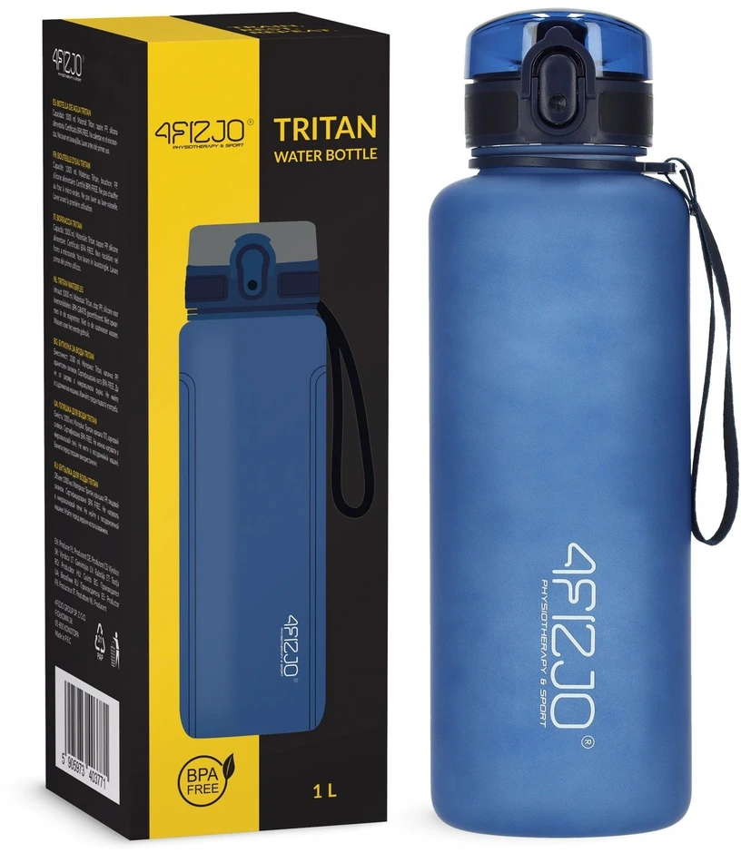 Sportinė gertuvė 4FIZJO 1000 ml, tritanas, mėlyna