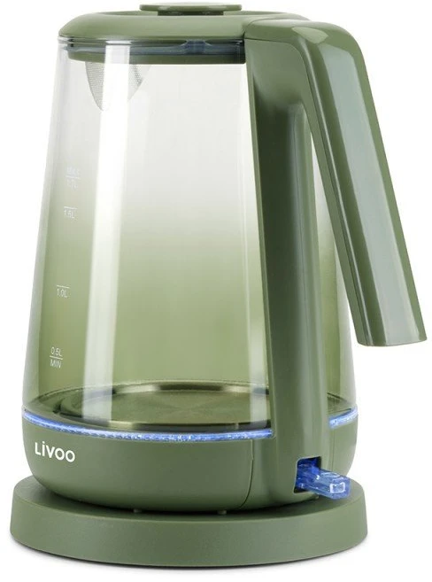 Stiklinis virdulys Livoo DOD216V 2200W 1,7 l su mėlynu apšvietimu, skaidrus