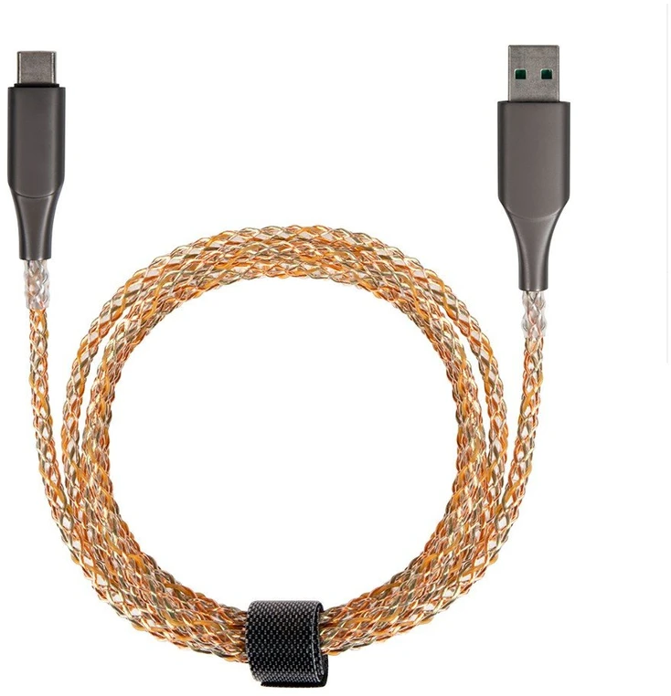 USB Type-C įkrovimo kabelis Livoo TEA298 su RGB apšvietimu, 15 W, 1 m, juodas