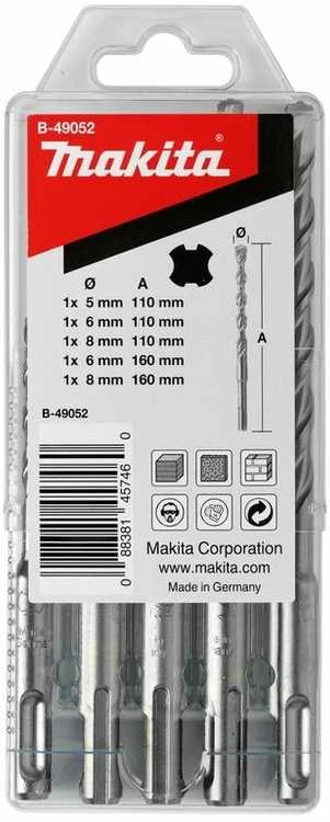 Grąžtas Makita SDS-PLUS Grąžtų Komplektas (5x110, 6x110, 6x160, 8x110, 8x160) B-49052