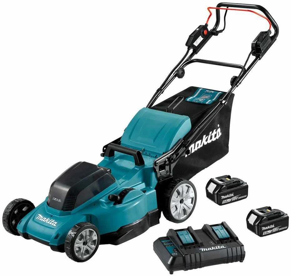 MAKITA.KOSIARKA 2x18V DLM481CT2 savaeigė 48cm 2x5,0Ah