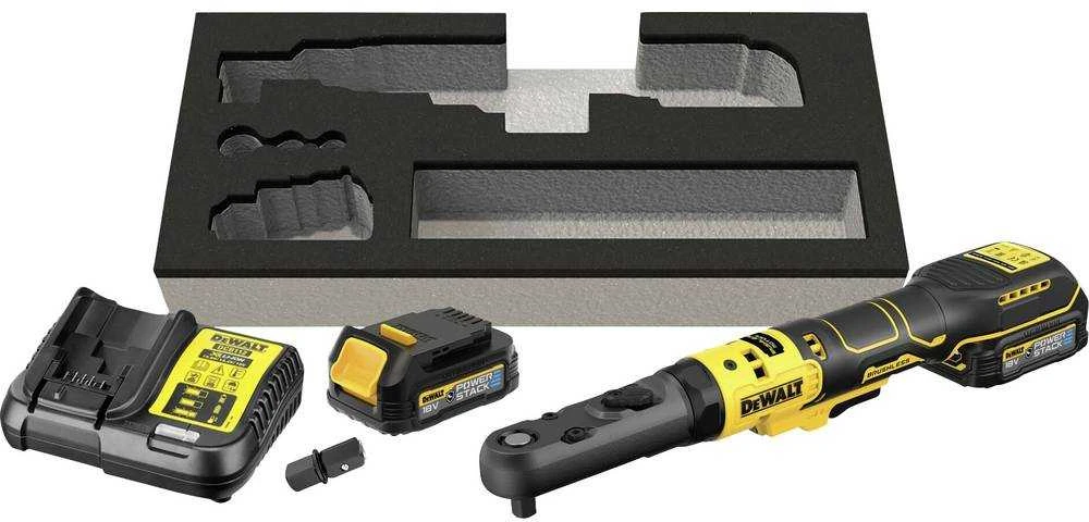 Akumuliatorinė terkšlė DeWalt DCF510E2G-QW; 102 Nm; 1/2''; 3/8''; 18 V; 1x1,7 Ah akum.