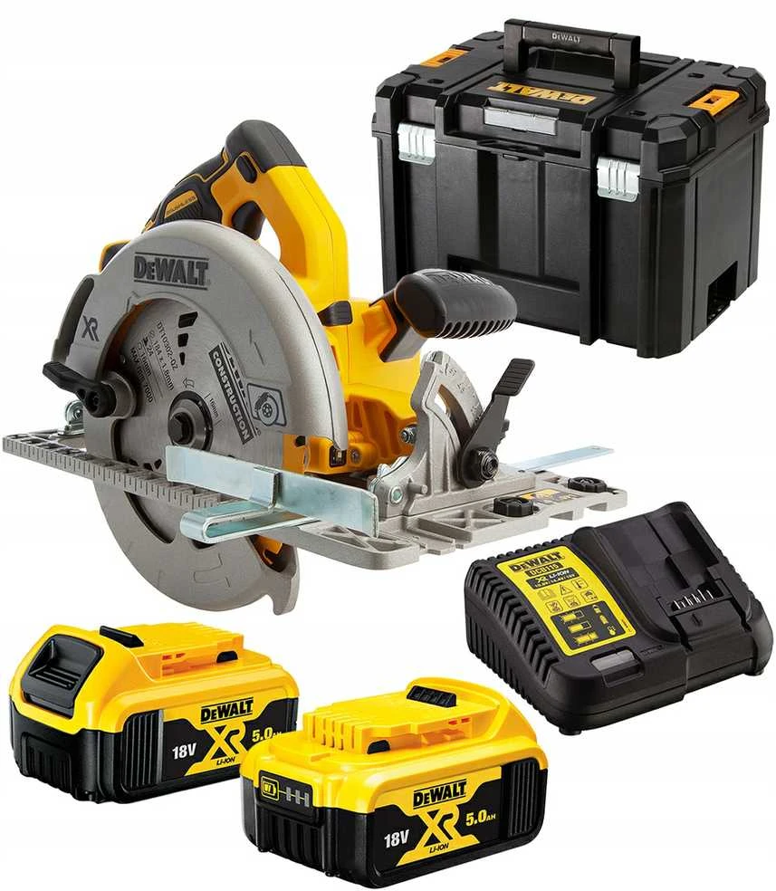 Akumuliatorinis diskinis pjūklas DeWalt DCS572P2-QW; 18 V; 2x5,0 Ah akum.