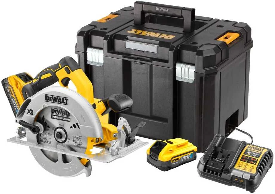 DeWalt diskinis pjūklas su lagaminu ir akumuliatoriaus komplektu