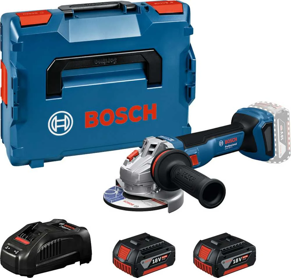 Bosch akumuliatorinis šlifuoklis GWS 18V-11 su lagaminu ir priedais