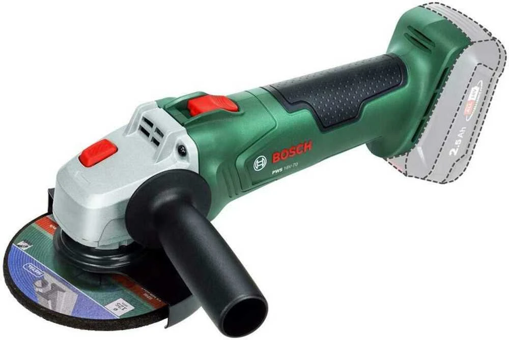 Bosch PWS 18V-70 akumuliatorinis šlifuoklis su disku