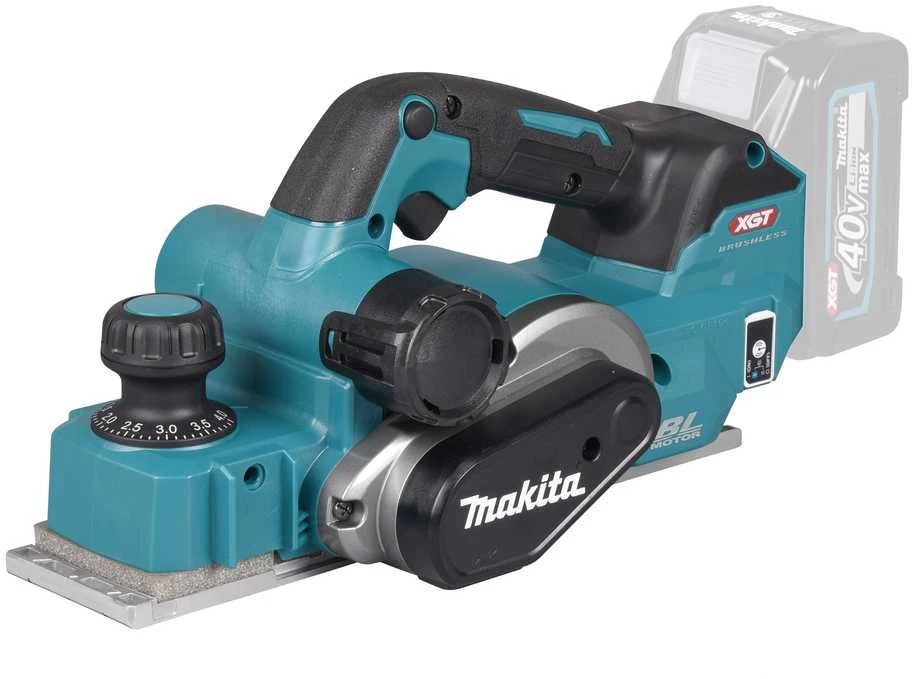 Makita KP001GZ Akumuliatorinis oblius XGT, 82mm, bešepetėlinis variklis, AWS (be AWS lusto), elektrinis stabdys, Be akumuliatorių ir kroviklio!