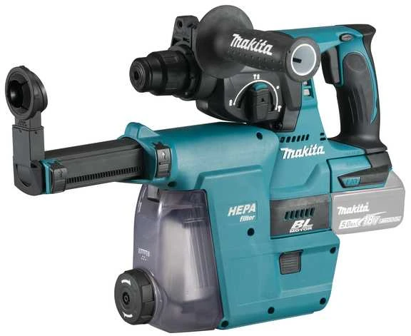 Makita Akumuliatorinis perforatorius DHR242ZJW, 18 V, SDS-PLUS, 2,0J LED, VACUUM, Be akumuliatorių ir kroviklio