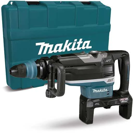 Makita HR006GZ Perforatorius XGT, 40V MAX x2 (80V MAX), SDS-MAX, 21,4 J, 52mm; 12,9kg, bešepetėlinis variklis, AVT, AFT, AWS (be AWS lusto); XPT; "Z" versija - komplektuojamas be akumuliatoriaus ir kroviklio