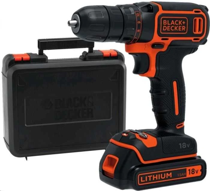 Black & Decker Juodas & Decker Akumuliatorinis suktuvas-gręžtuvas Juodas & Decker BDCDD186K-QW; 18 V; 1x1,5 Ah akum.