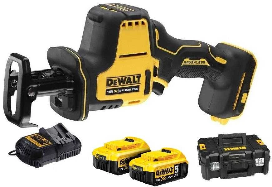 Akumuliatorinis tiesinis pjūklas DeWalt DCS369P2-QW; 2x5,0 Ah akum.