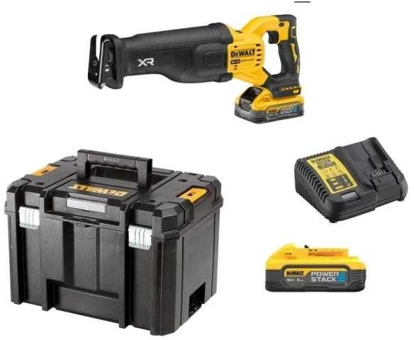 Akumuliatorinis tiesinis pjūklas DeWalt DCS386H2T-QW; 18 V; 2x5,0 Ah akum.
