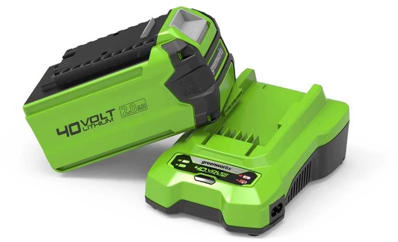 Greenworks GSK40B2 40V 2 Ah akumuliatoriaus ir greitojo kroviklio komplektas
