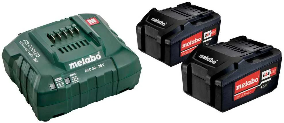 18V akumuliatorių rinkinys 2 x 4,0 Ah kroviklis, ASC 55, Metabo
