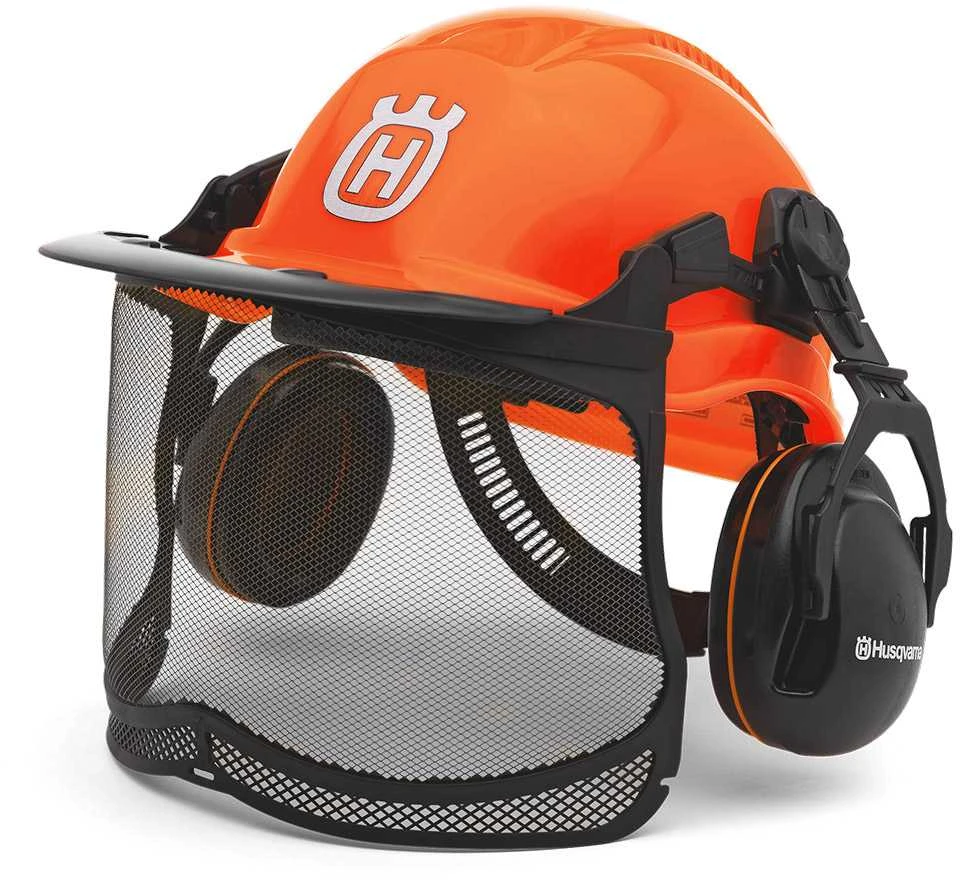 Apsauginis šalmas Husqvarna 5764124-01; su apsauginiu skydeliu ir ausinėmis
