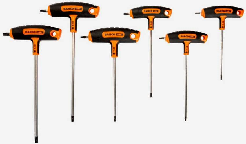 Bahco T-formos TORX raktų rinkinys, 6vnt, T10-T15-T20-T25-T30-T40