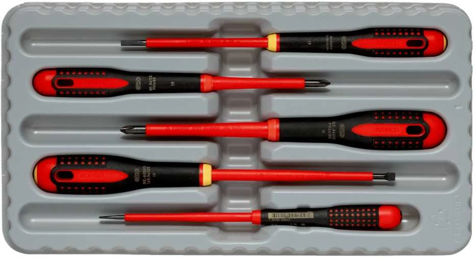 Bahco Izoliuotų atsuktuvų rinkinys ERGO™ 5 vnt - SL3,0/4,0/5,5; PH1/2 - 1000V VDE