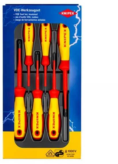 6 dalių atsuktuvų rinkinys KNIPEX VDE PH/PZ