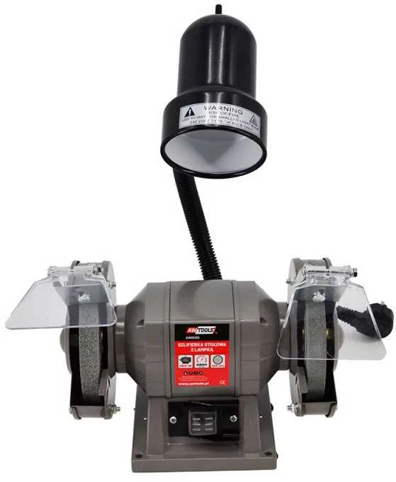 AW-Tools AWTOOLS šlifuoklis STOŁOWA 150mm / 300W Z LAMPKĄ