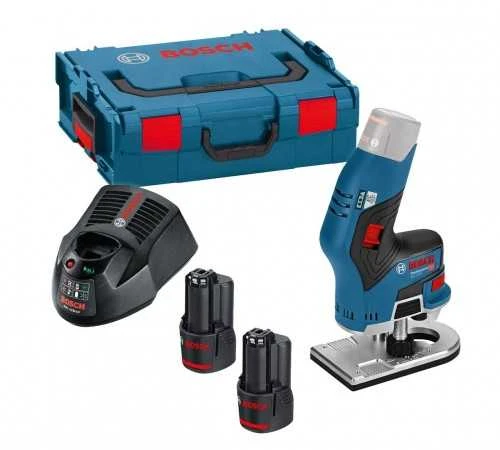 Bosch Akumuliatorinė rankinė freza GKF 12V-8, 2x3.0Ah, ACC