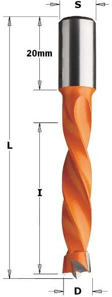 Spiralinis medžio grąžtas TCT D=10 X43X70 S=10X20 RH, CMT