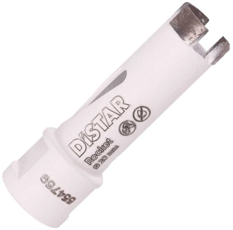 Distar ROCKET karūnėlės plytelėms, granitui, 20mm, 35mm, 45mm, 50mm, 55mm, 65mm, 68mm M14 jungtis, Karūnėlės skersmuo: 20 mm